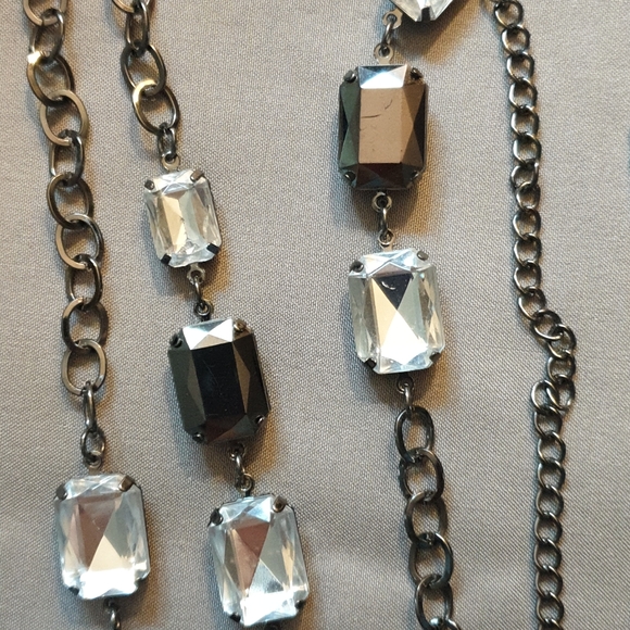 Black Chain with Bold Faceted Stones - Picture 14 of 15